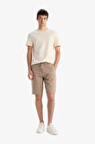 Regular Fit Düz Paça Gabardin Bermuda