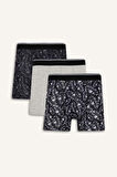 Regular Fit Baskılı 3'lü Boxer