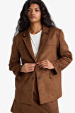 Regular Fit Ceket Yaka Süet Blazer Ceket