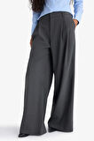 Wide Leg Çift Cepli Yüksek Bel Uzun Boy Pantolon