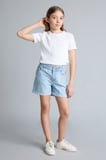 DeFacto Paperbag Jean Şort Kız Çocuk B8113A826SMNM63