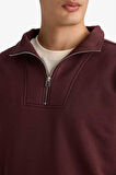 Regular Fit Yarım Balıkçı Yaka Fermuarlı Kalın Sweatshirt