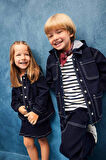 Erkek Bebek Kapüşonlu Düğmeli Denim Ceket