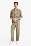 Baggy Fit Geniş Paça Gabardin Pantolon