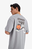 DeFacto %100 Pamuk Looney Tunes Boxy Fit Bisiklet Yaka Sırt Baskılı Kısa Kollu Tişört E9293AX25AUGR454
