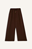 Wide Leg Cep Detaylı Geniş Paça Keten Karışımlı Pantolon