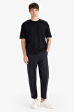 DeFacto Oversize Geniş Kalıp Bisiklet Yaka Basic Düz Kısa Kollu Siyah Tişört E9798AX25SPBK81