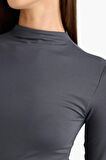 Yarım Balıkçı Yaka Uzun Kollu Çıtçıtlı Body
