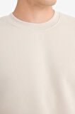 Relax Fit Bisiklet Yaka Kalın Basic Düz Sweatshirt