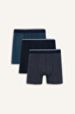 Regular Fit Baskılı 3'lü Boxer