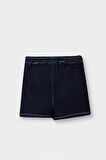 Kız Bebek Beli Lastikli Jean Şort Etek
