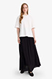 A Kesim Krinkıl Kumaş Siyah Maxi Etek