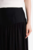 A Kesim Krinkıl Kumaş Siyah Maxi Etek