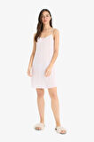 DeFacto Regular Fit Askılı Dantelli Gecelik-Fall in Love F5772AX25SMER85