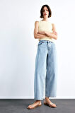 Wide Baggy Fit Yıkamalı Jean Pantolon