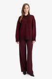 DeFacto Loose Fit Polo Yaka Çizgili Triko Kazak Tunik G7240AX25CWBR452
