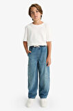 Erkek Çocuk Barrel Fit Düz Paça Jean Pantolon