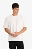 Oversize Geniş Kalıp Bisiklet Yaka Kısa Kollu Tişört