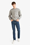 Boxy Fit Bisiklet Yaka Baskılı Sweatshirt