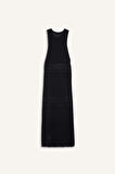 Slim Fit Dar Kesim Halter Yaka Kolsuz Elbise
