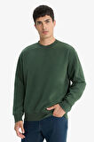 Relax Fit Bisiklet Yaka Polar Sweatshirt