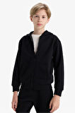 Erkek Çocuk Kapüşonlu Fermuarlı Sweatshirt