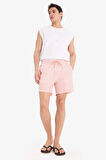 Çizgili File Astarlı Kısa Boy Deniz Şortu