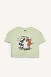 DeFacto Kız Çocuk We Bare Bears Bisiklet Yaka Kısa Kollu Tişört E6552A825HSGN653