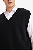 Standart Fit V Yaka Triko Yelek