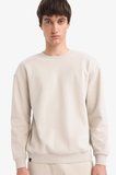 	Boxy Fit Bisiklet Yaka Basic Düz Pike Sweatshirt