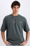 DeFacto Loose Fit Bisiklet Yaka Baskılı Kısa Kollu Ağır Kumaş Tişört E0575AX25SMGN498