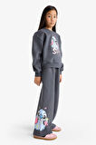 Kız Çocuk Disney Lilo & Stitch 2'li Takım Sweatshirt Eşofman Altı 