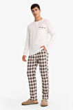 Pijama Takımı Regular Fit Uzun Kollu Üst Kareli Uzun Alt 