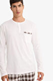 Pijama Takımı Regular Fit Uzun Kollu Üst Kareli Uzun Alt 