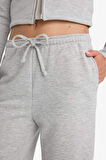Straight Fit Beli Bağcıklı Basic Düz Geniş Paça Eşofman Altı