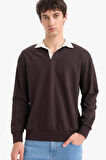 Boxy Fit Polo Yaka Sweatshirt