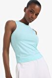 DeFactoFit Slim Fit Dar Kesim Basic Düz Bisiklet Yaka Sporcu Atlet F3265AX25SMTR177