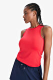 DeFactoFit Slim Fit Dar Kesim Basic Düz Bisiklet Yaka Kırmızı Sporcu Atlet F3265AX25SMRD197