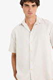 Regular Fit Tensel Kısa Kollu Gömlek