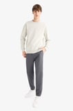 Regular Fit Beli Bağcıklı Paçası Lastikli Cepli Basic Düz Jogger Eşofman Altı
