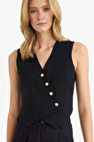 Regular Fit V Yaka Tensel Blazer Yelek