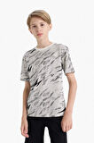 Erkek Çocuk Bisiklet Yaka Desenli Kısa Kollu Tişört