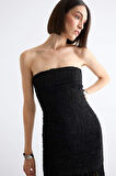 Slim Fit Dantel Maxi Siyah Etek