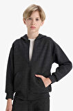 Erkek Çocuk Kapüşonlu Okul Fermuarlı Sweatshirt