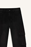 Erkek Çocuk Kargo Fit Düz Paça Jean Pantolon