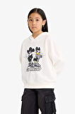 Kız Çocuk Disney Mickey & Minnie Oversize Geniş Kalıp Kapüşonlu Sweatshirt