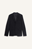 Slim Fit Dar Kesim Twill Düğmeli Blazer Ceket