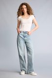 DeFacto %100 Pamuk 90's Wıde Leg Yüksek Bel Jean Pantolon F3709AX26SMNM85