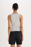 DeFactoFit NBA Brooklyn Nets Standart Fit Bisiklet Yaka Fitilli Kaşkorse Sporcu Atlet E3831AX25SMGR421