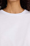 Regular Fit Bisiklet Yaka Basic Düz Penye Kısa Kollu Beyaz Tişört